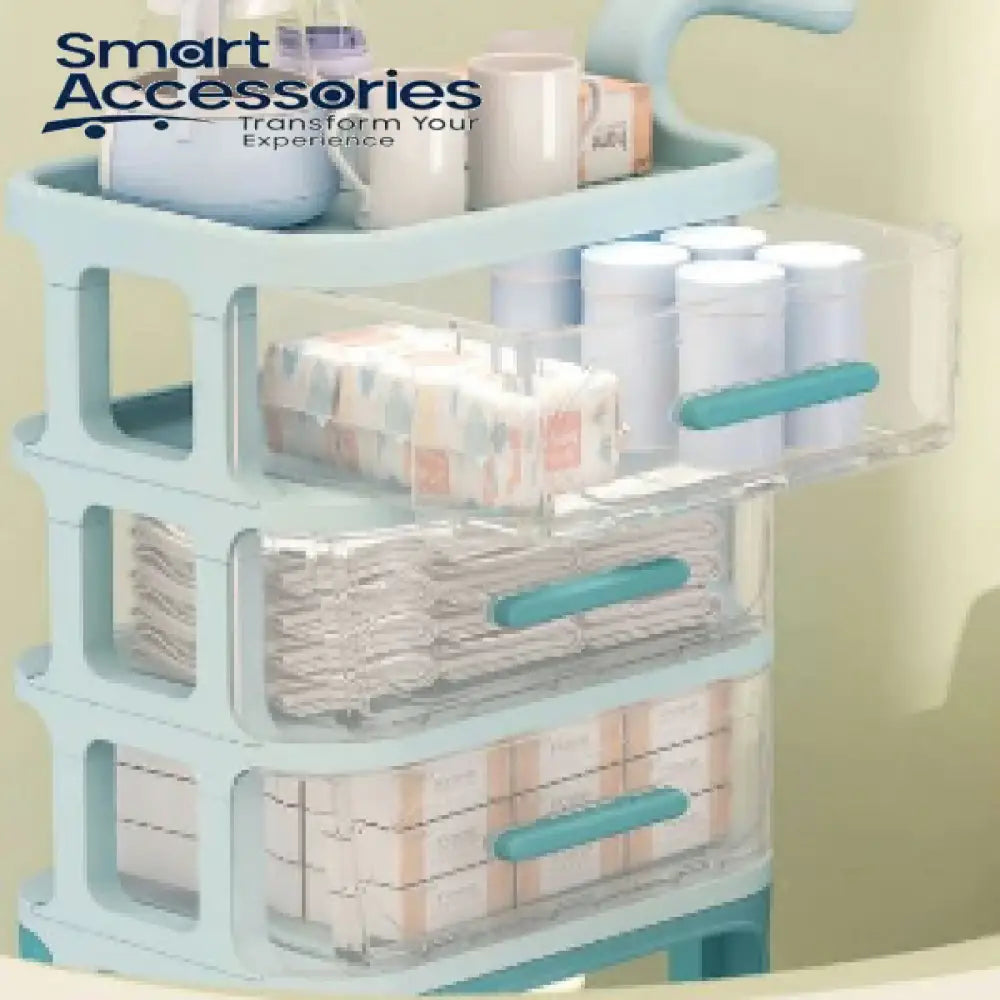 4 Layer Cart Bedside Mobile Snack Storage Rack