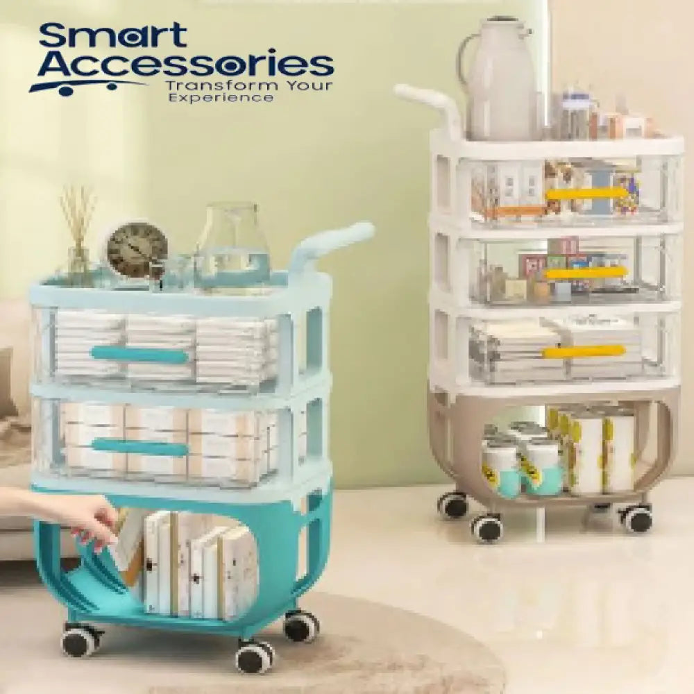 4 Layer Cart Bedside Mobile Snack Storage Rack