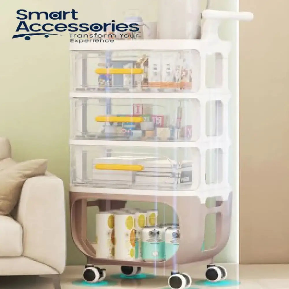 4 Layer Cart Bedside Mobile Snack Storage Rack