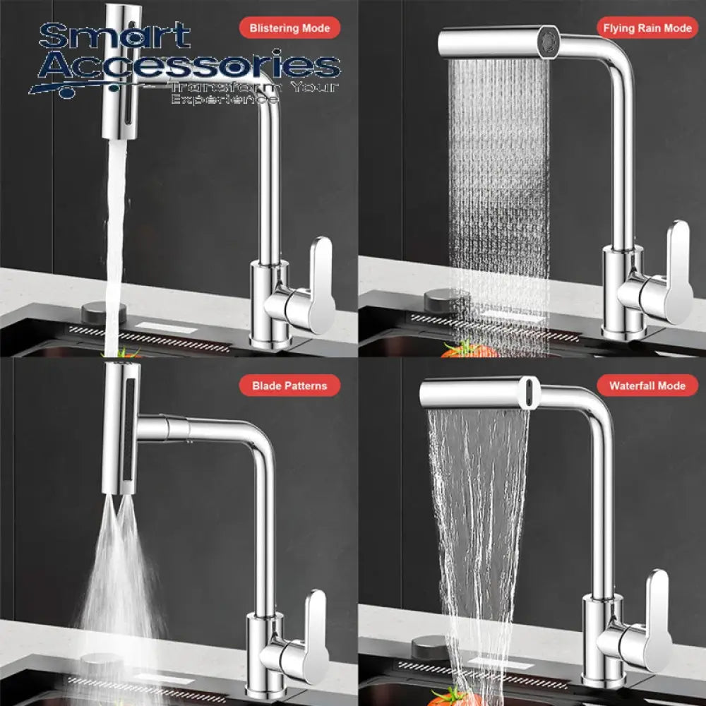 4 Modes Faucet Waterfall Outlet Splash