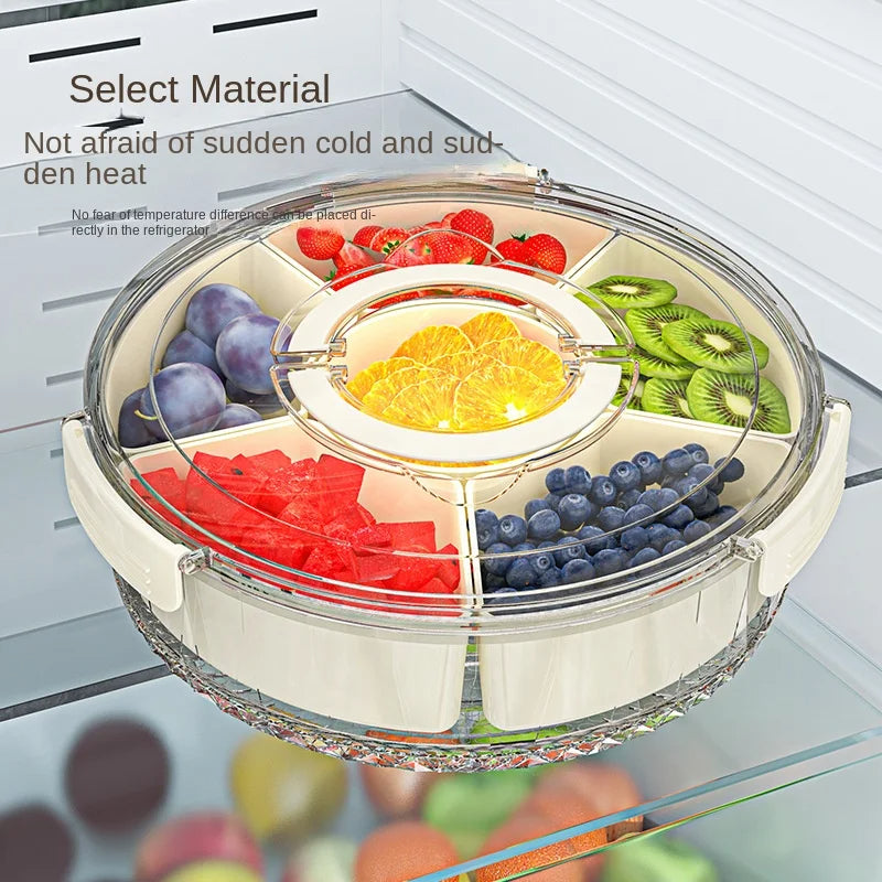 Fruit Snack Organizer Transparent Dried Fruit Snack Tray Large Capacity Food Cooler Decorative Tray