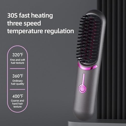 Mini Cordless Hair Straightener Brush