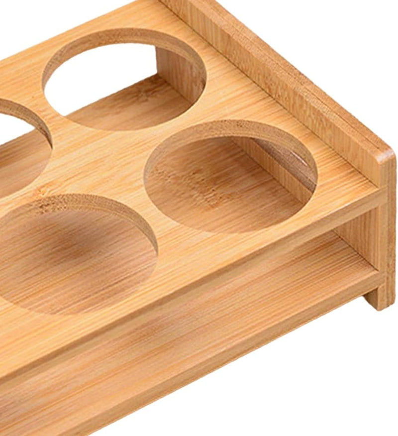 6 Slot Bamboo Glass Holder