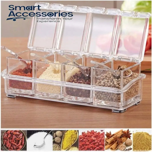 4Pcs Crystal Spice Box