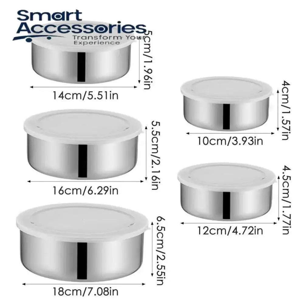 5 Pcs Stainless Steel Bowl Set