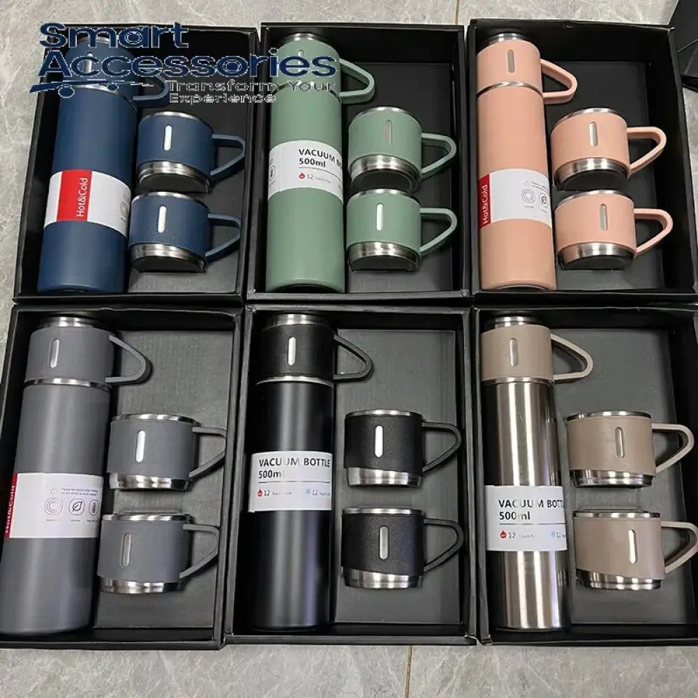 500Ml Smart Thermos Water Bottle Stainless Steel Tea Coffee Thermal Mugs