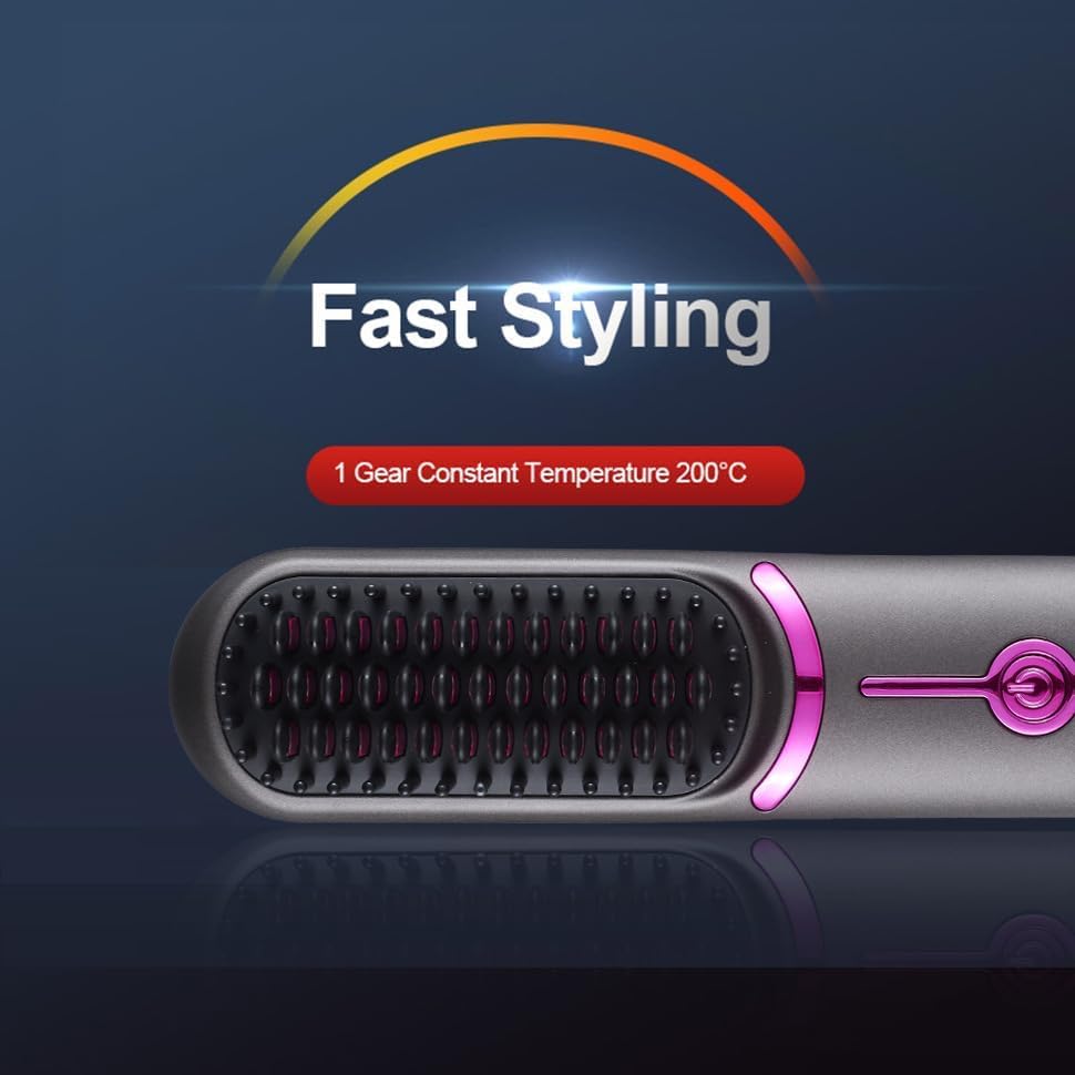 Mini Cordless Hair Straightener Brush