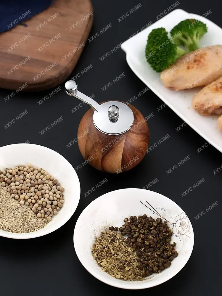 Wood Salt Pepper Mill Hand Operated Mini Ceramic Core Grinder Pepper And Salt Shakers