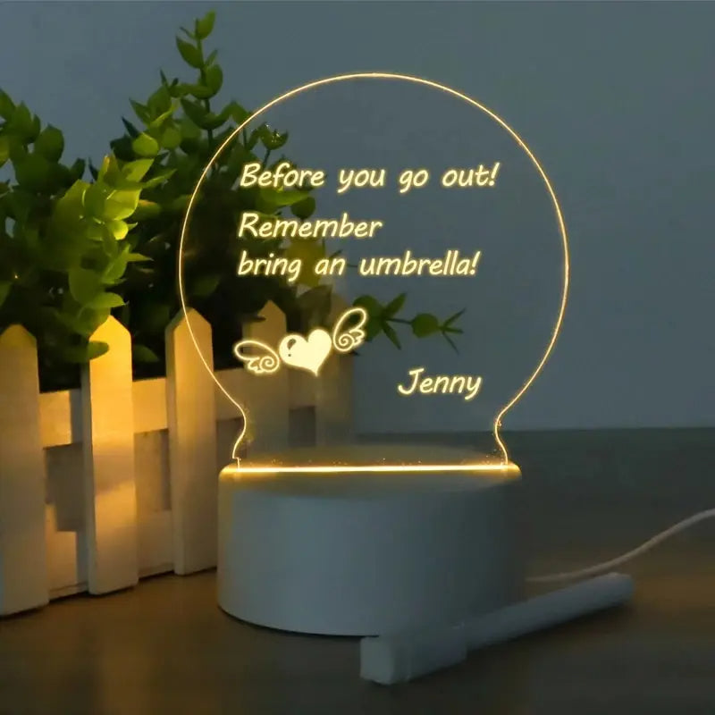 GlowWrite LED Message Board – Rewritable Night Lamp