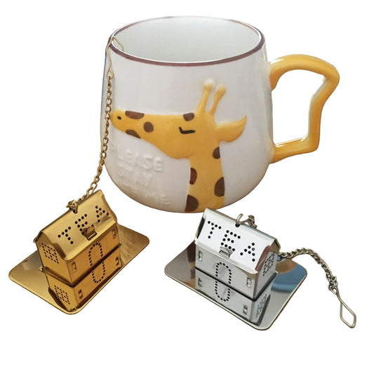 "Cute House Tea Infuser – Stainless Steel Loose Leaf Strainer")