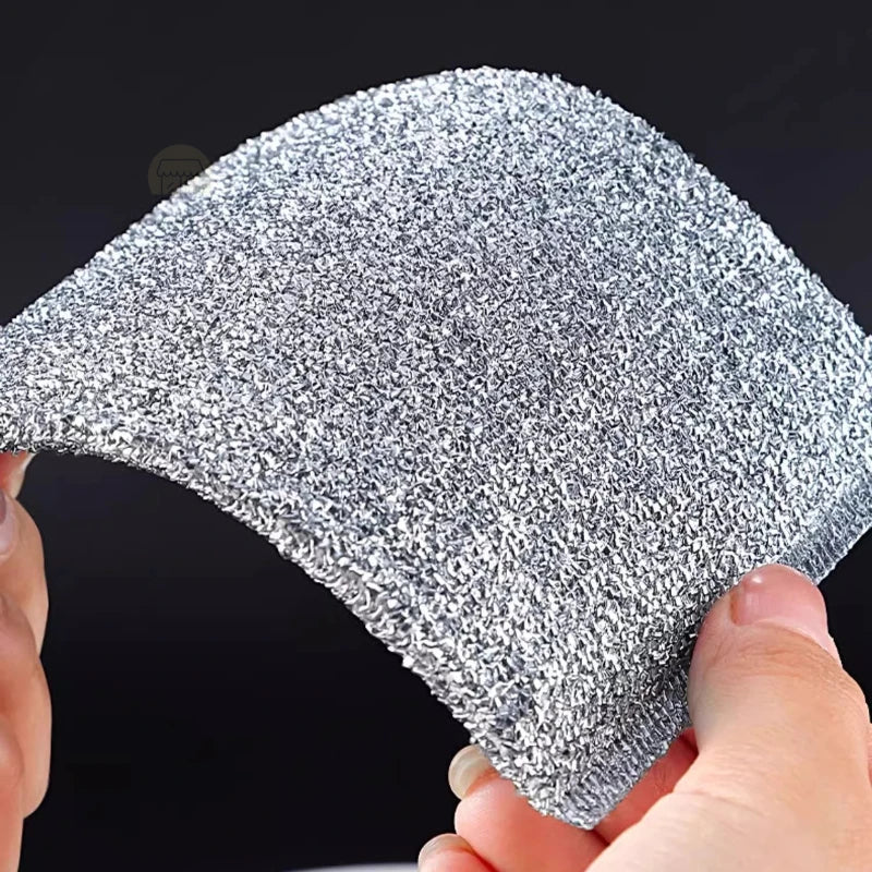 Pack of 5 Magic Cleaning Cloth Thickened Double -sided Steel Wire Dishcloth Kitchen Dish Pot Silver WireWashdishing Rags Clean Tools