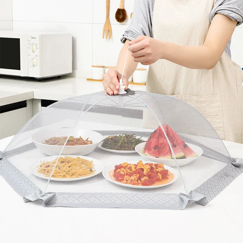 Portable Umbrella Style Food Cover Anti Mosquito with Lace 60cm x 60cm