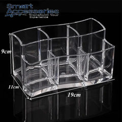 6 Slots Clear Double Row Makeup Brush Organizer