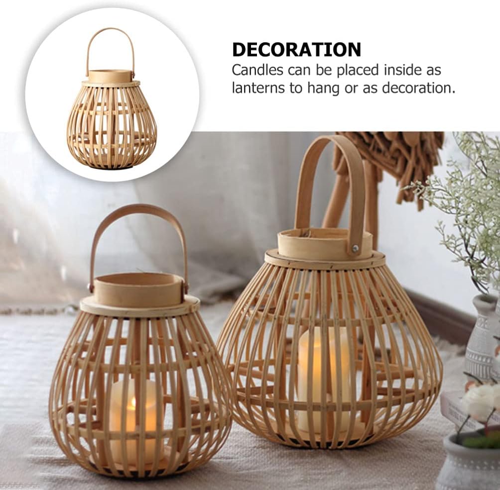 Handmade Lantern Candle Holder With Bamboo Handle