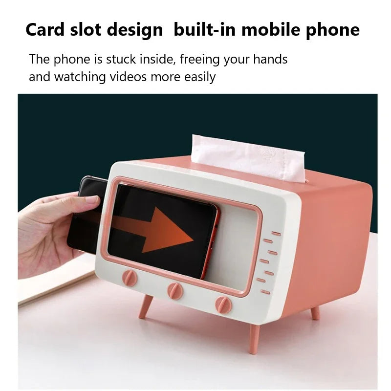 Cute Plastic Tissue Box Home Multifunctional Kawaii Desktop TV Tissue Box Case Simple Creative Storage Napkin Holder Paper Tray