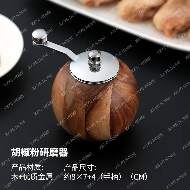 Wood Salt Pepper Mill Hand Operated Mini Ceramic Core Grinder Pepper And Salt Shakers