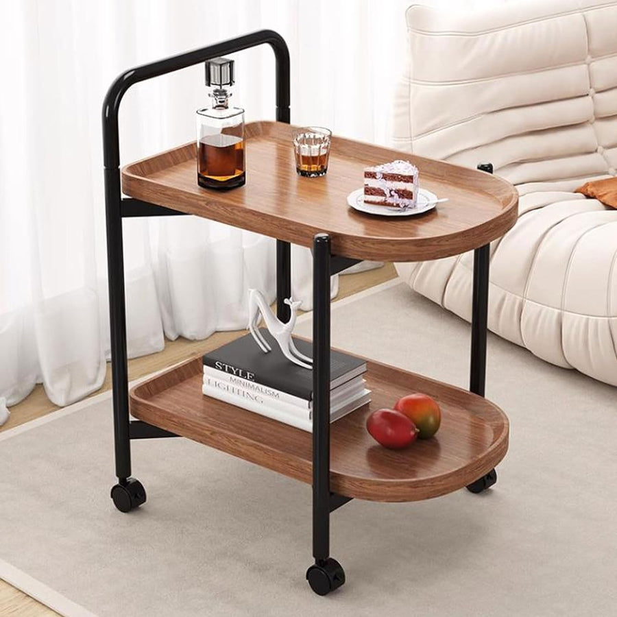 2 TIER KITCHEN SERVING CART WITH WHEELS