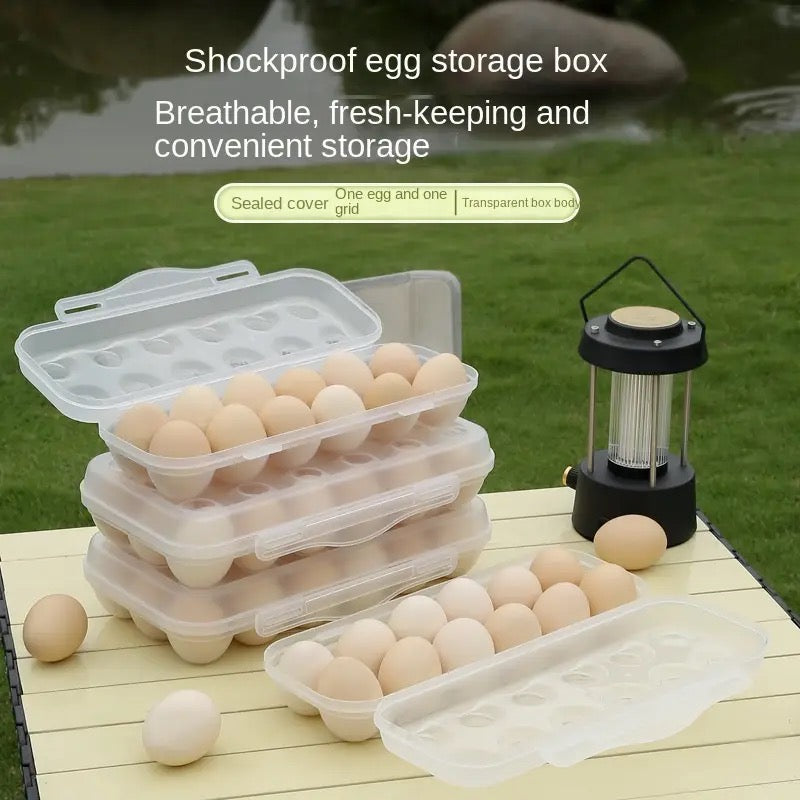 10 Grid Snap On Egg Box, Stackable Egg Storage Box With Lid, Transparent Freestanding Egg Tray, Anti-Collision Egg Fresh Box With Lid, Clear Stackable Egg Storage Container