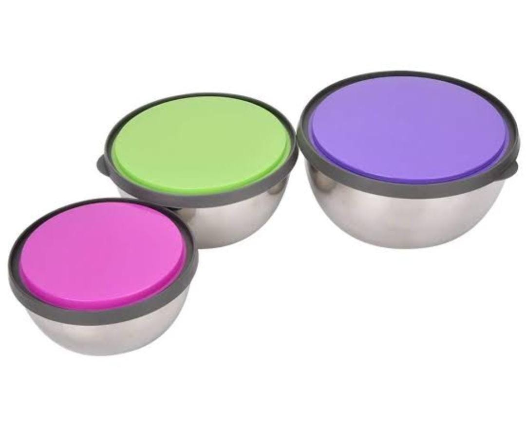 3 Pcs Stainless Steel Seal Bowl With Lid