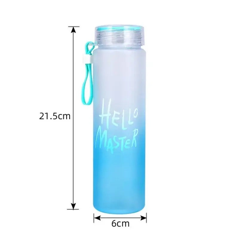 Hello Master Water Bottle, 480ml Transparent Gradient Colorful Bottle