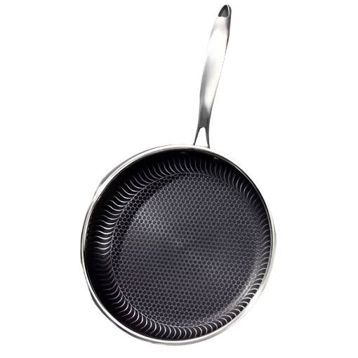 Stainless Steel Honey-Comb Laser Coated Frying Pan With  Heavy Base