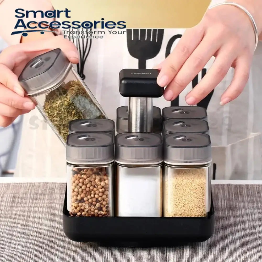 9Pcs Rotate Spice Rack