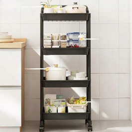 Plastic Trolley Cart Organizer for Kitchen Dining Living Room - 4 Layer