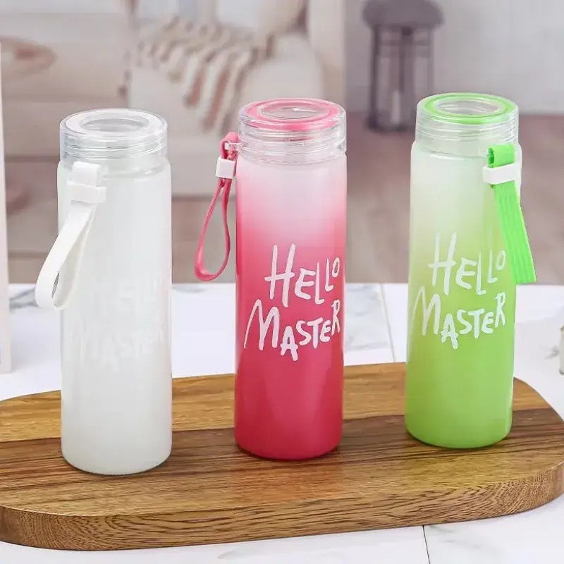 Hello Master Water Bottle, 480ml Transparent Gradient Colorful Bottle