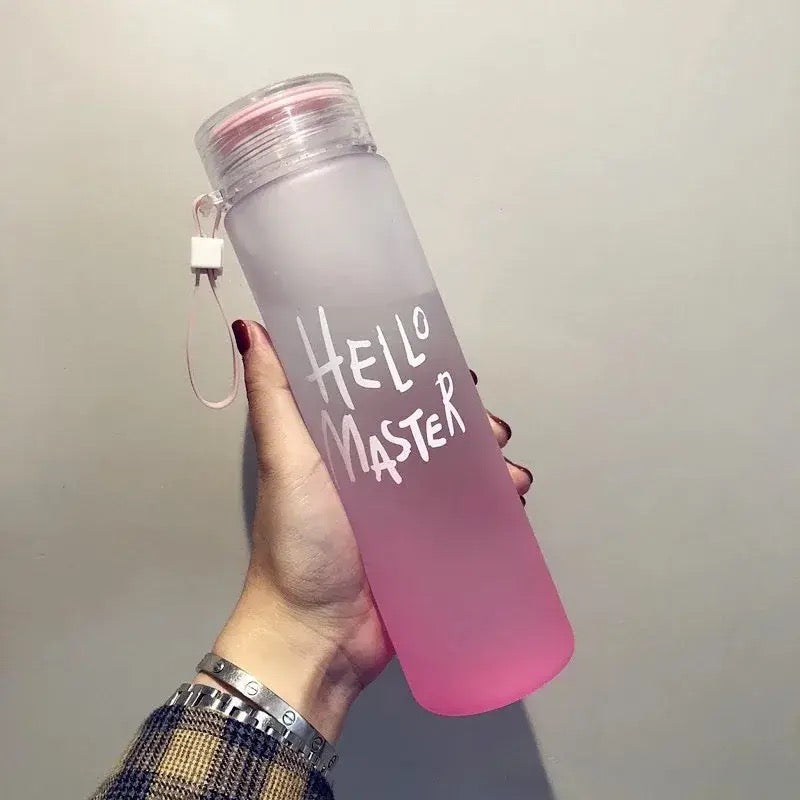 Hello Master Water Bottle, 480ml Transparent Gradient Colorful Bottle