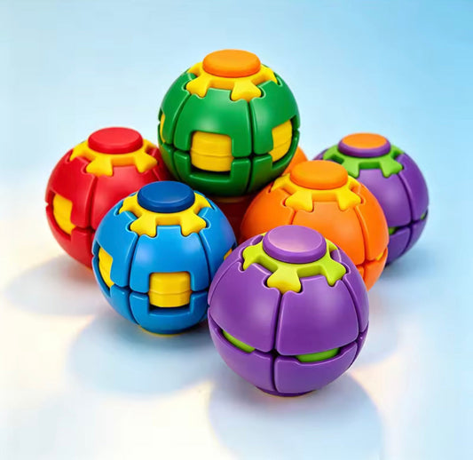 Fidget Magic Ball Spinner Cube Toy with Light – 3D Stress Relief Rotating Gyro Puzzle