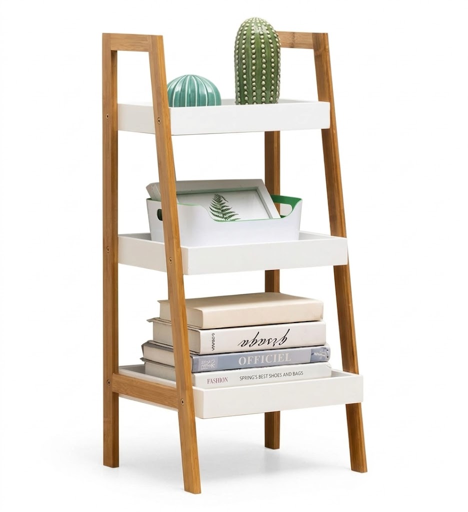 3/4 Tier Storage Shelf Bamboo Display Shelving Unit Kitchen Storage Rack