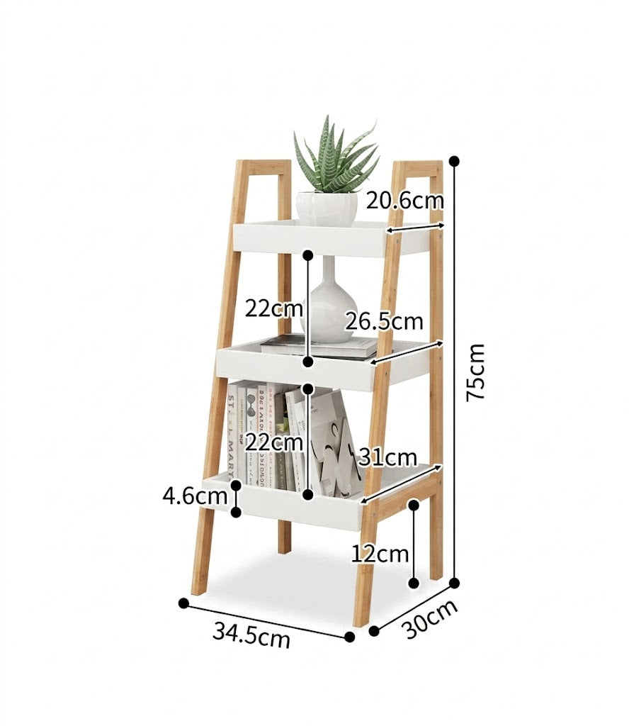 3/4 Tier Storage Shelf Bamboo Display Shelving Unit Kitchen Storage Rack