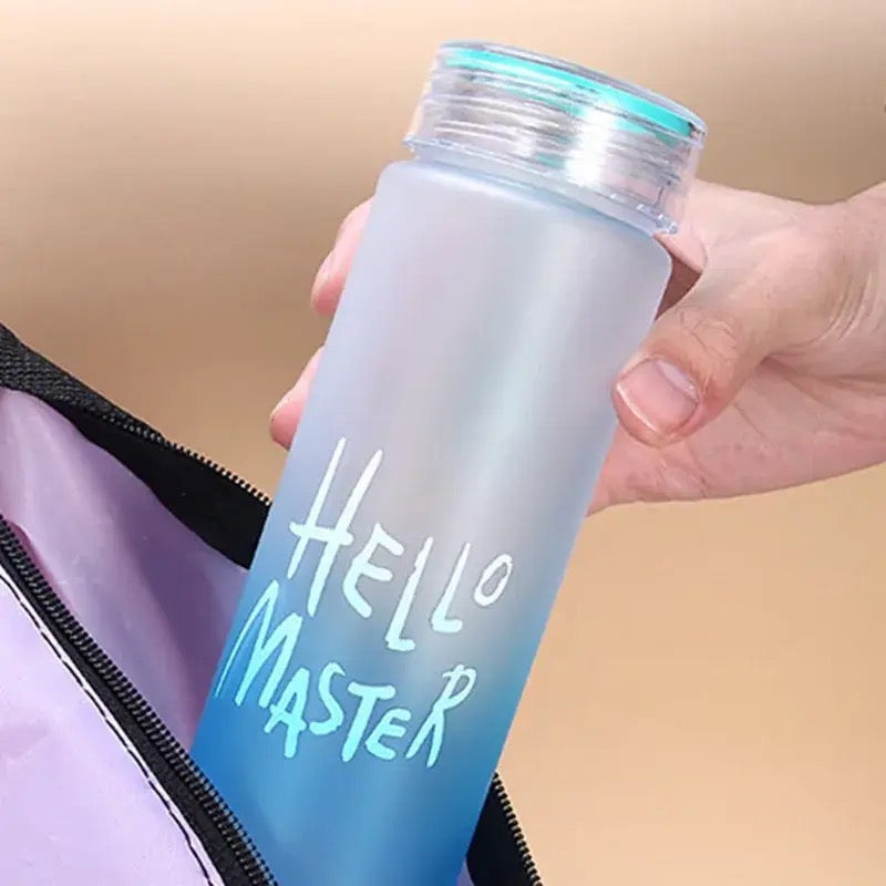 Hello Master Water Bottle, 480ml Transparent Gradient Colorful Bottle