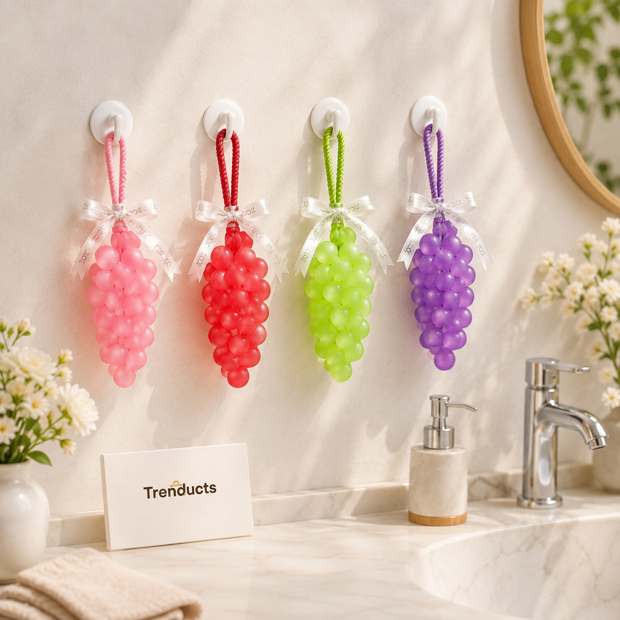 Grape Hanging Soap & Air Freshener 2-in-1 | Fruity Scented Decorative Soap for Home, Car & Wardrobe