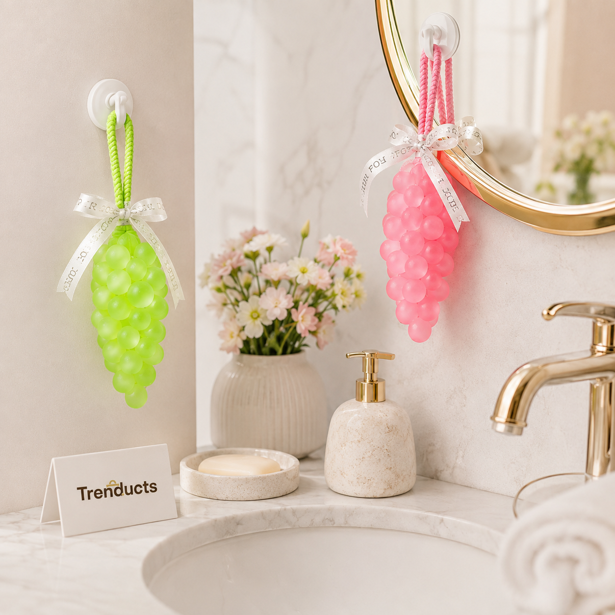 Grape Hanging Soap & Air Freshener 2-in-1 | Fruity Scented Decorative Soap for Home, Car & Wardrobe