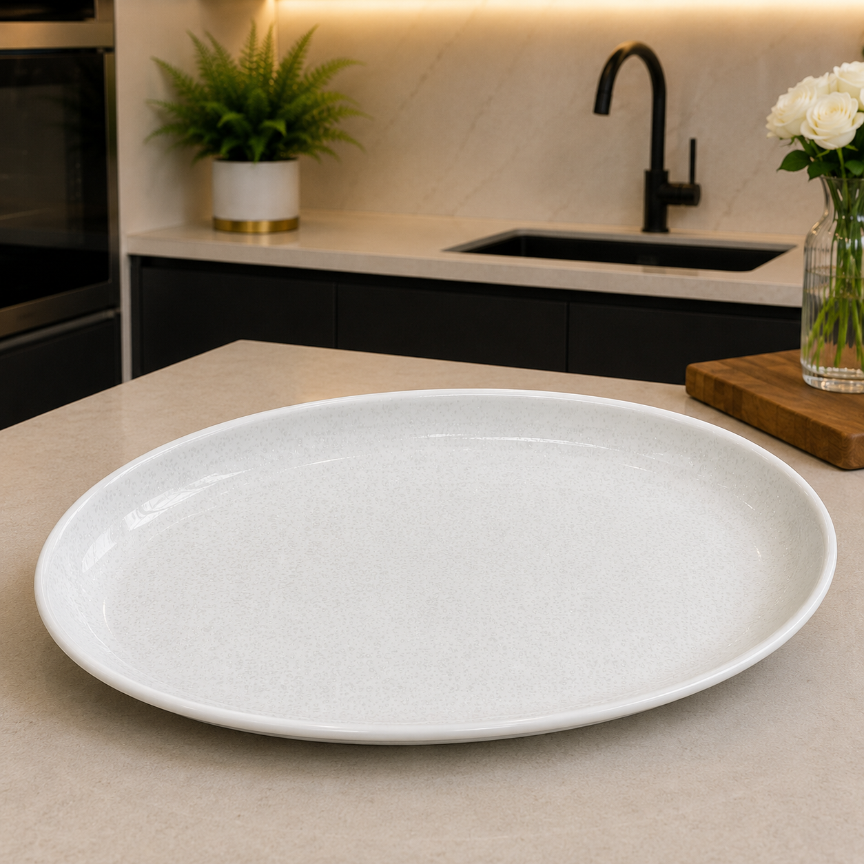 Winsor England 11.5 Inch Oval Serving Plate – White porcelain Finish