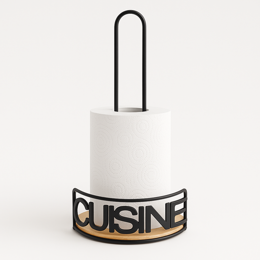 Modern Metallic & Oak Tissue Roll Paper Holder