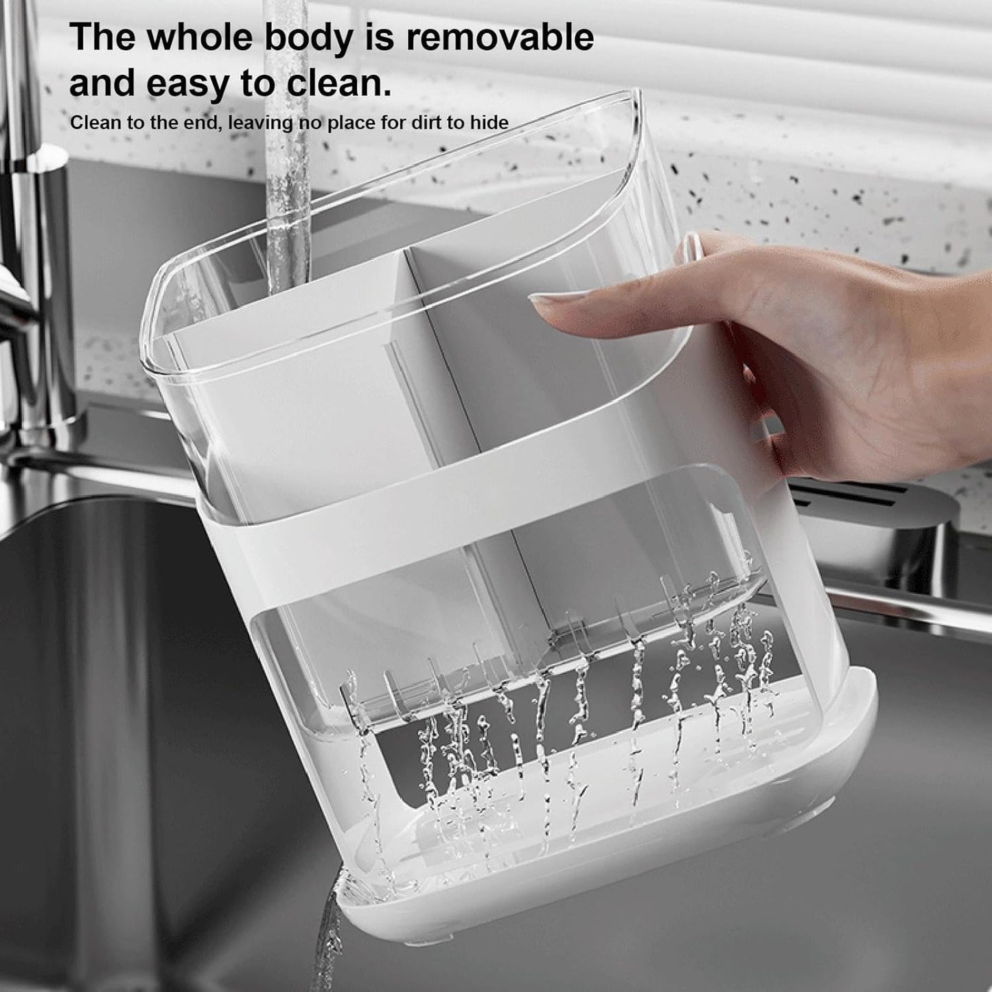 Cutlery Rack Stand, Kitchen Cutlery Holder, Utensil Holder with Large Capacity, Kitchen Utensils Organizer, Dishwasher Chopstick Basket, Tableware Holder Box for Home Decor