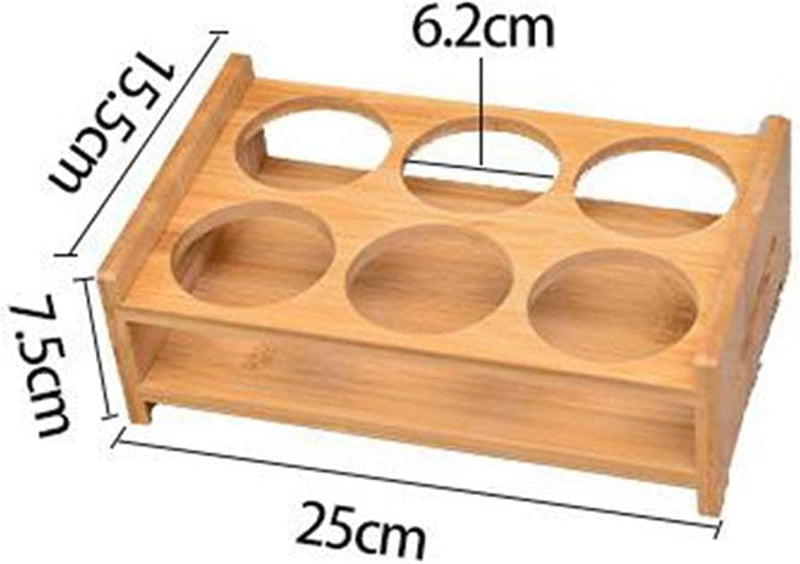 6 Slot Bamboo Glass Holder