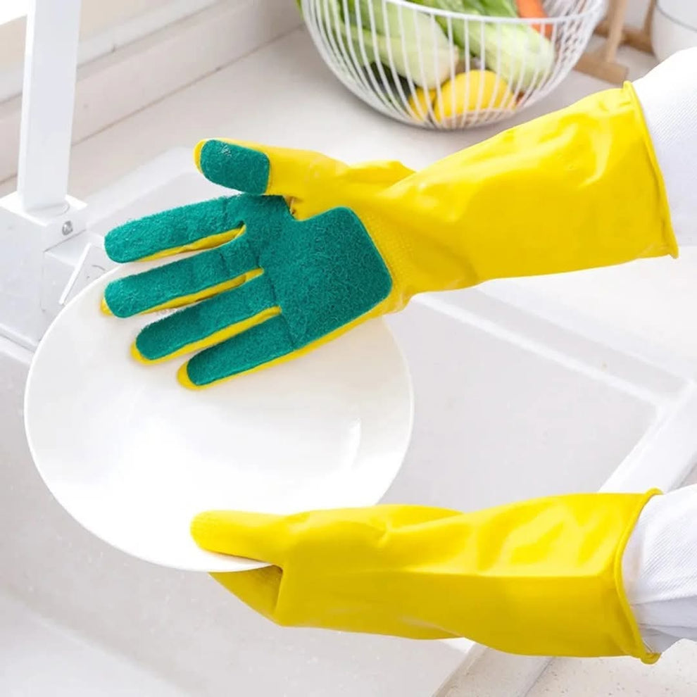 Scrub Dishwashing Gloves