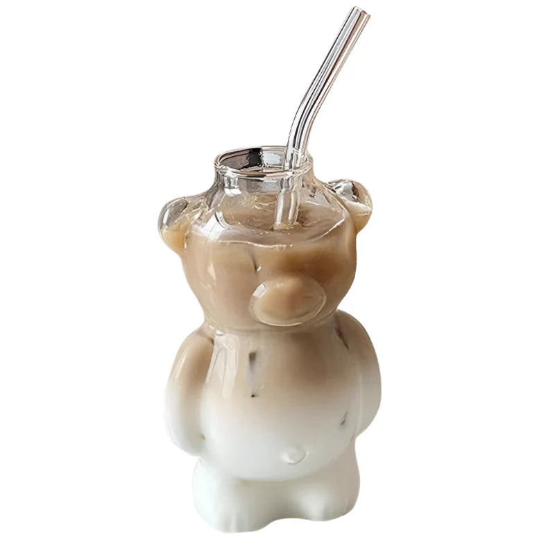 Bear Shaped Iced Coffee Glass 320ml