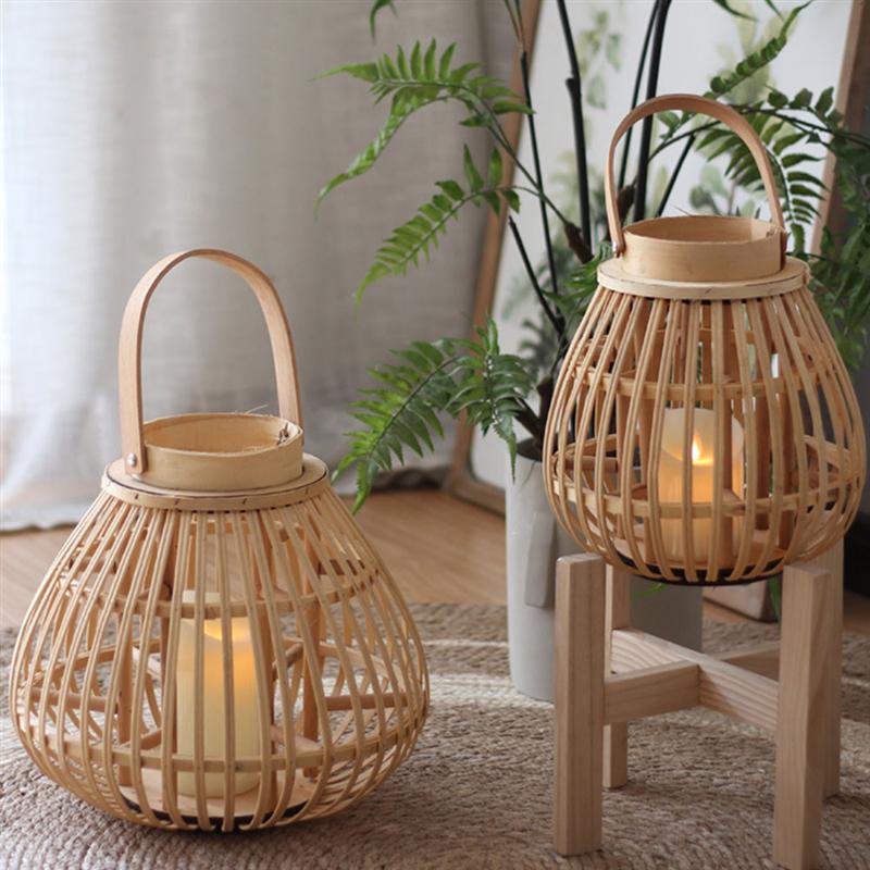 Handmade Lantern Candle Holder With Bamboo Handle