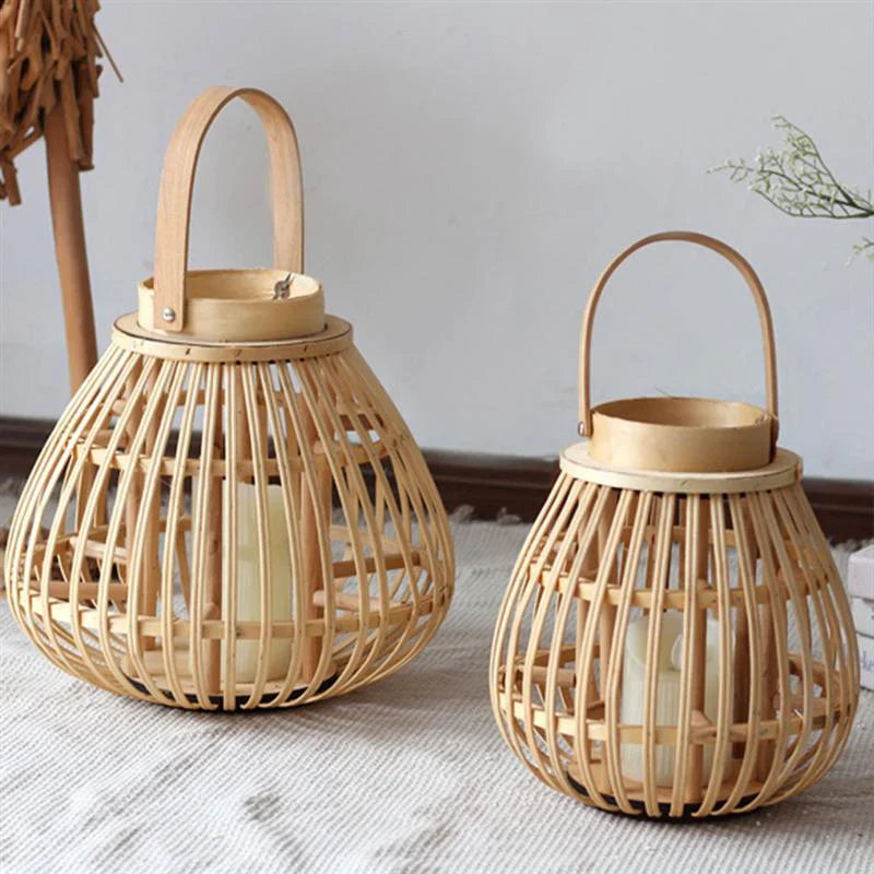 Handmade Lantern Candle Holder With Bamboo Handle