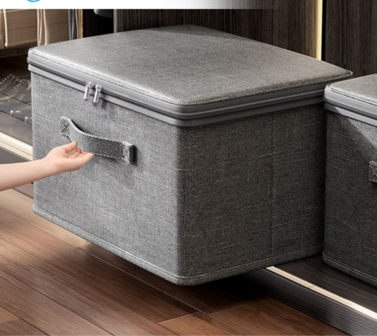 LARGE CAPACITY FOLDABLE CLOTHES STORAGE BOX WITH ZIPPER – WARDROBE QUILT ORGANIZER BAG FOR CLOTHES UNDERWEAR AND BLANKETS