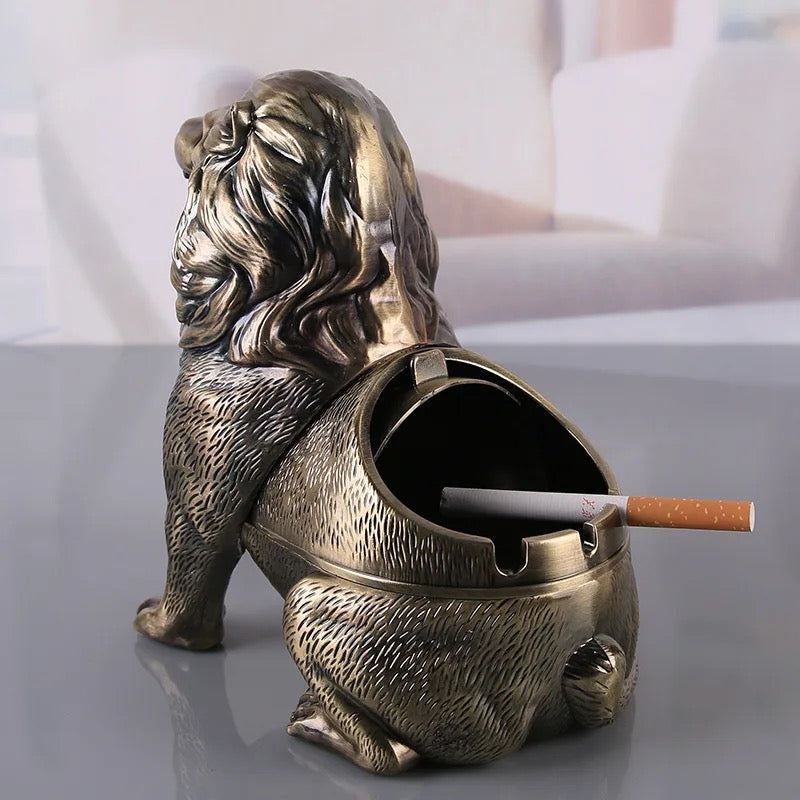 Creative Lion Smoking Accessories Metal Ashtry