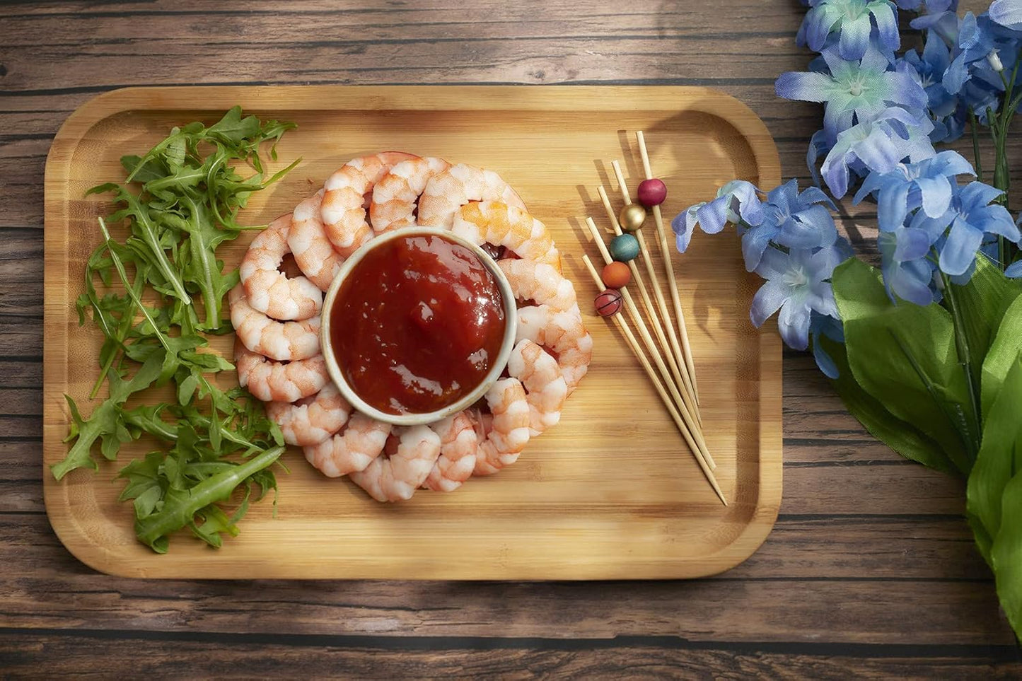 Set of 3 Rectangular Sizes Bamboo Serving Tray