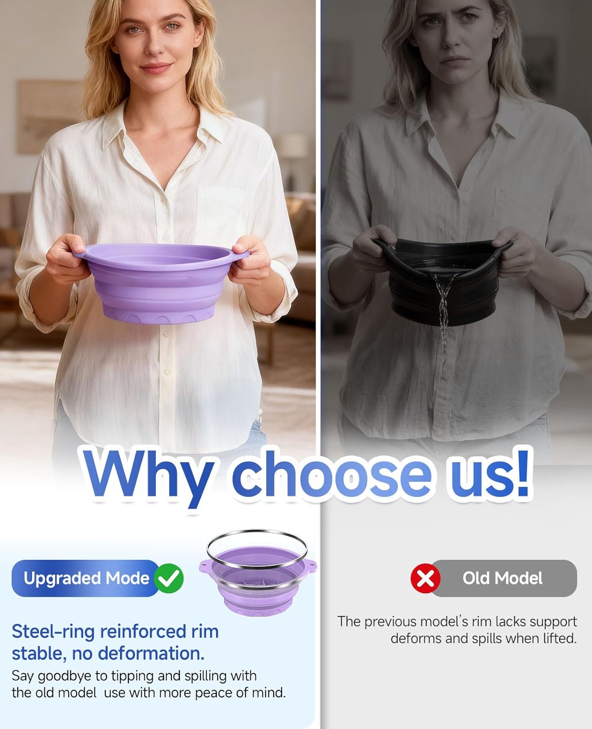 Silicone Ice Cube Bowl with Lid for Ice Facial & Cold Therapy, Foldable Facial Ice Bath with Built-in Icetray