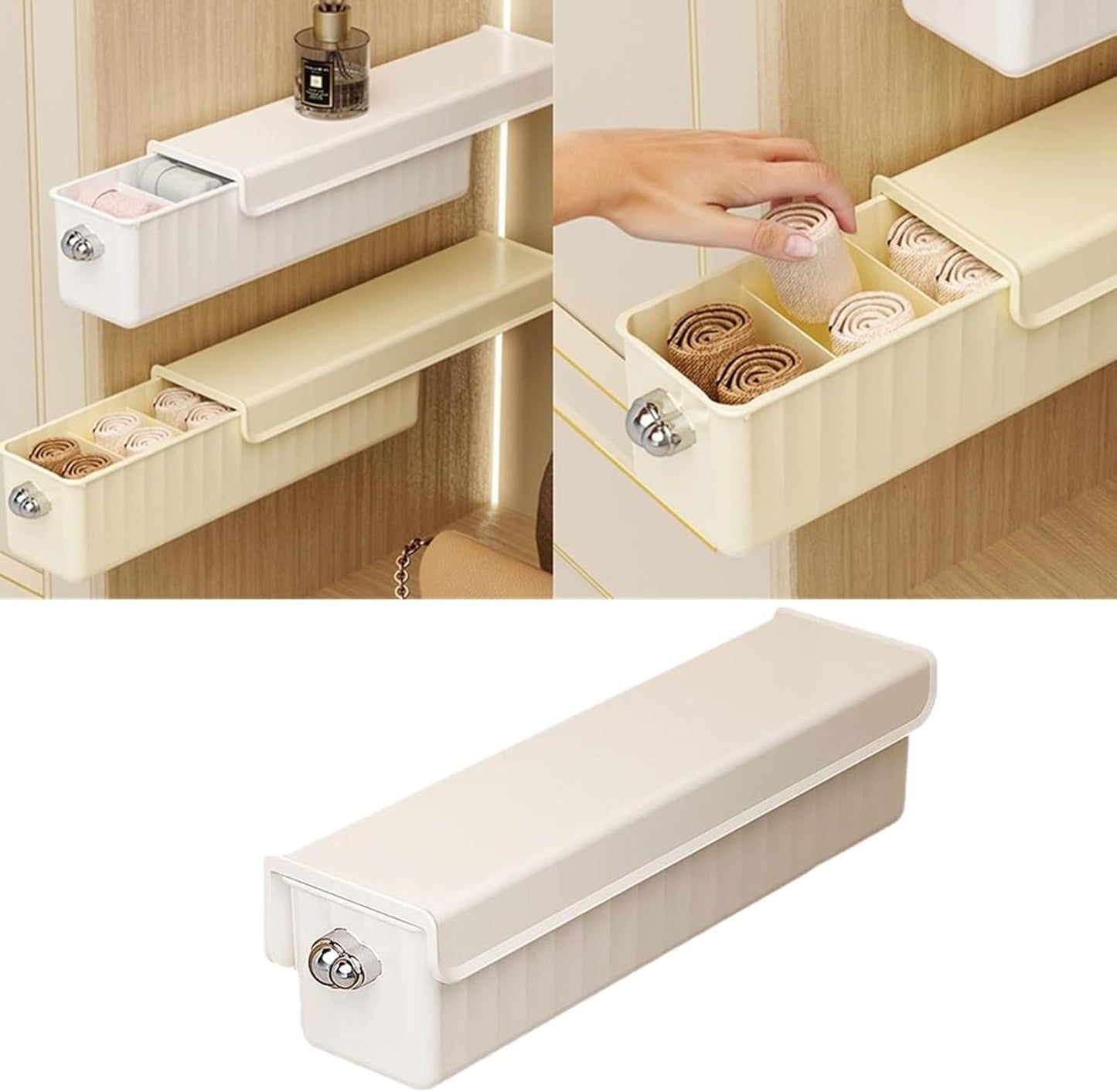 Wall Mounted Storage, Undergarment Drawer, Sock Storage Box Underwear Storage | Undergarment Storage Box, Wall Drawers for Fit