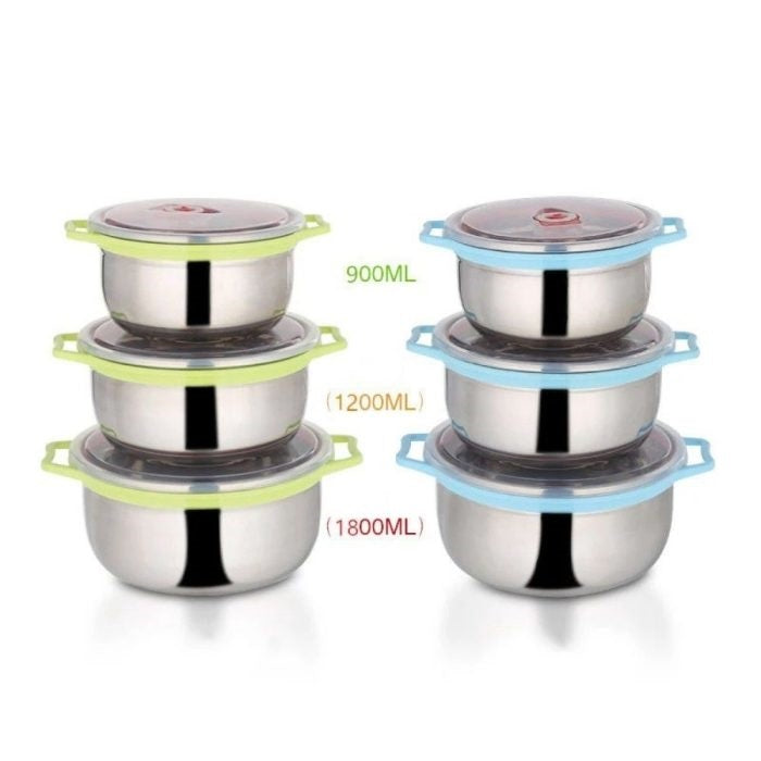 3 pcs Stainless Steel Bowl with Airtight Lid