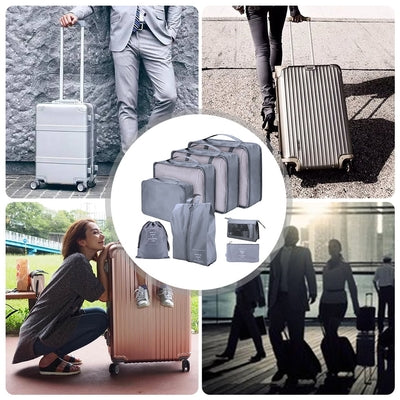 9pcs Set Packing Cubes for Travel Luggage Organizer with Laundry Bag or Toiletry Bag